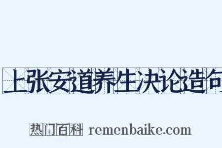 上张安道养生决论造句是什么意思的图片